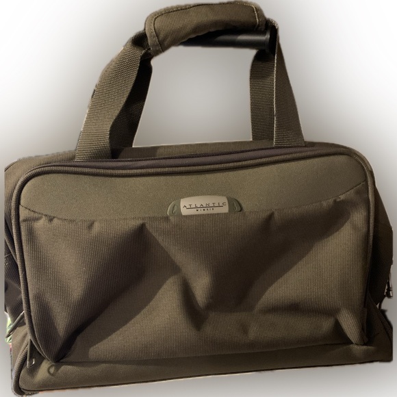 Vintage Atlantic MCMXIX carry on overnight travel bag canvas olive green - Picture 1 of 10